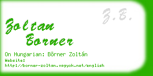 zoltan borner business card